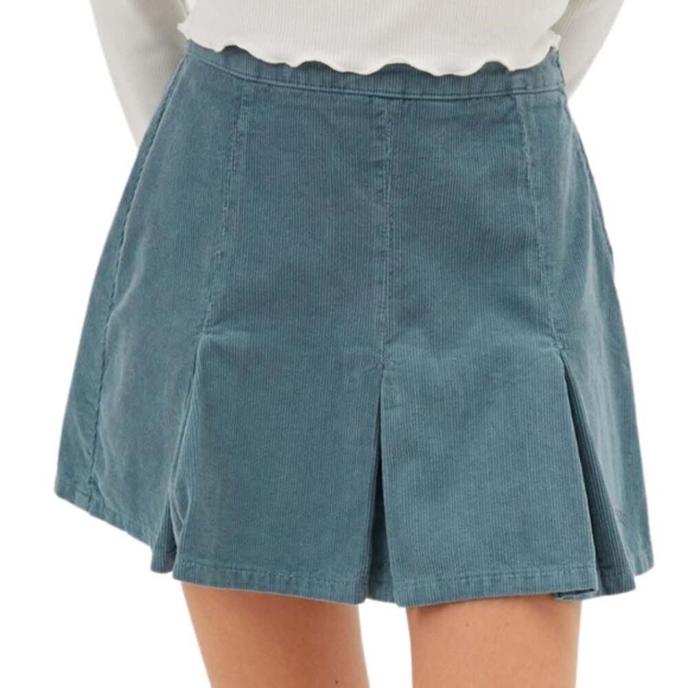 Urban Outfitters Corduroy Pleated Kilt Skirt Mini Blue Size Small BDG New